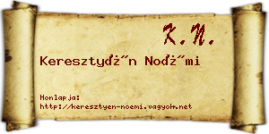 Keresztyén Noémi névjegykártya